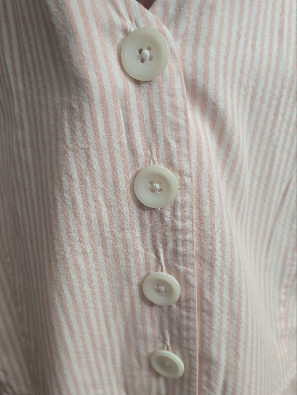 #281.Ann Taylor Factory Pink Striped V-Neck Flared Pockets Midi Dress - Picture 5 of 8